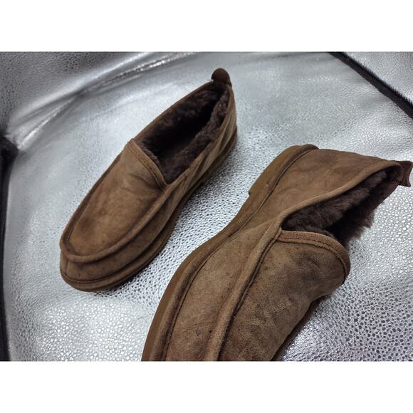 LL Bean ‘Wicked Good” Sheepskin Suede Brown Slip Ons House Slippers Shoes 10M - Picture 4 of 10